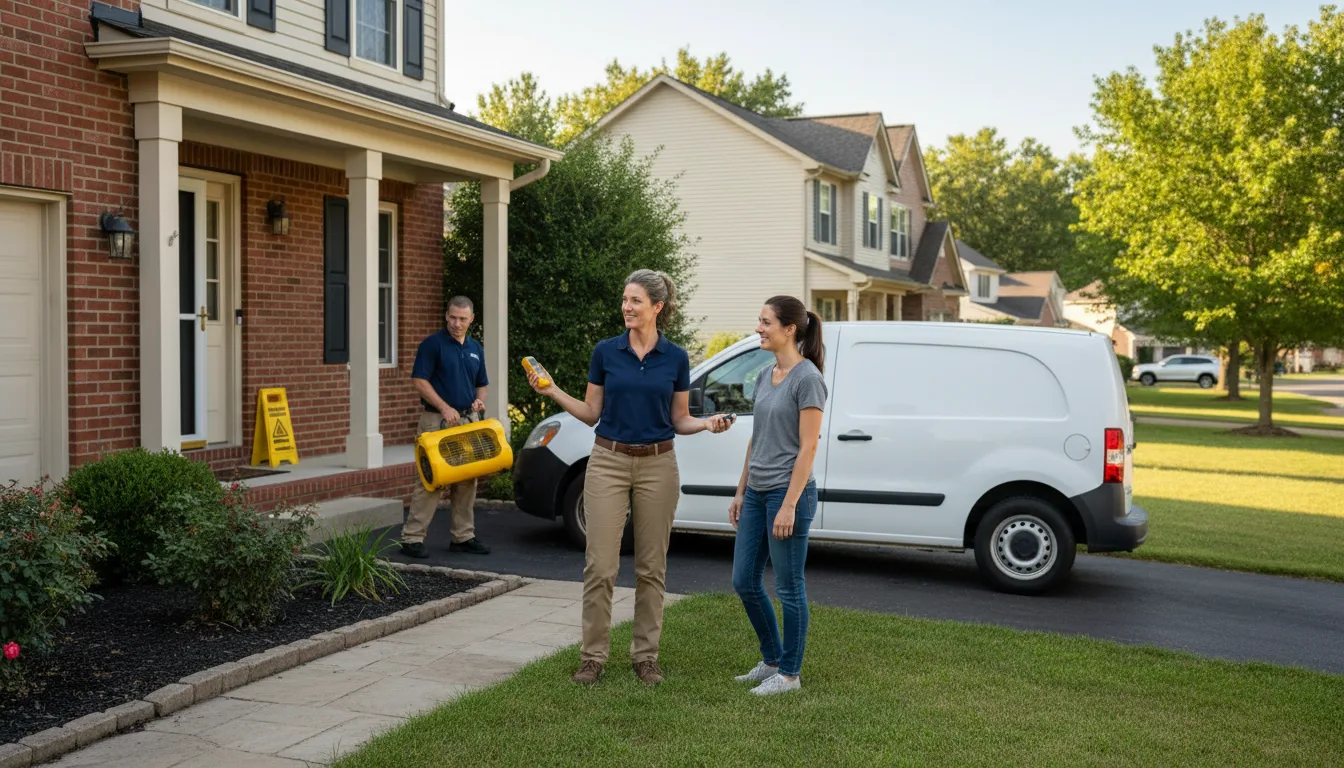 Residential water damage restoration in Leland, IL
